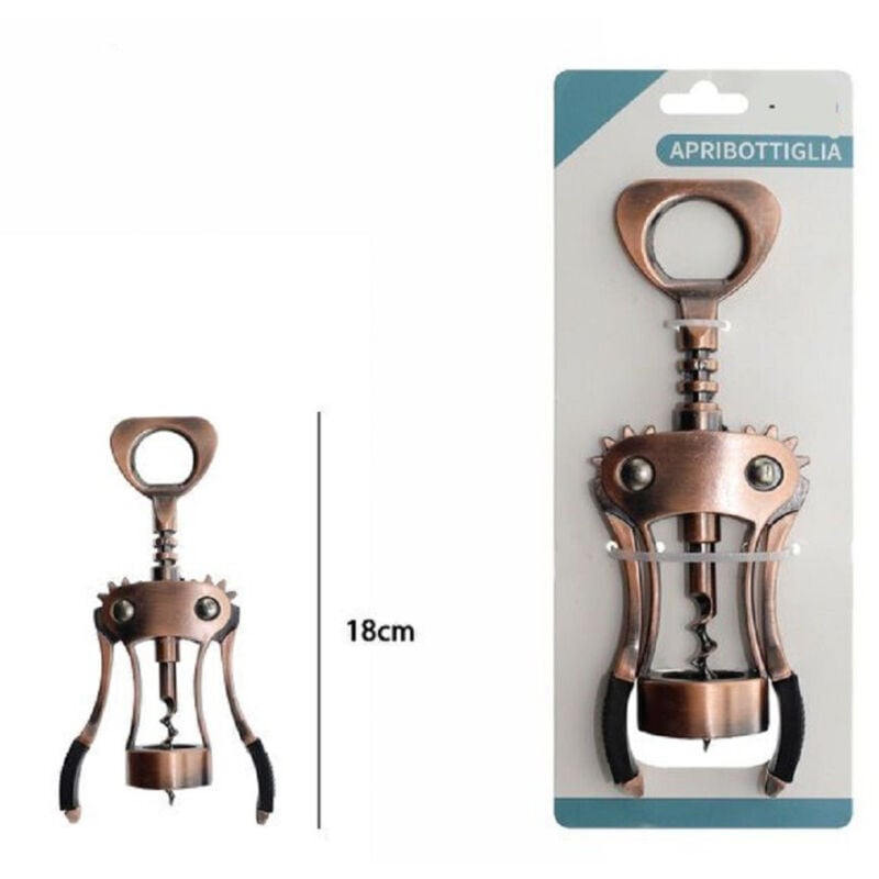 Trade Shop - KORKENZIEHERÖFFNER 18CM BRONZIERT VINTAGE-EFFEKT SOMMELIER WEIN BIER 55366 -