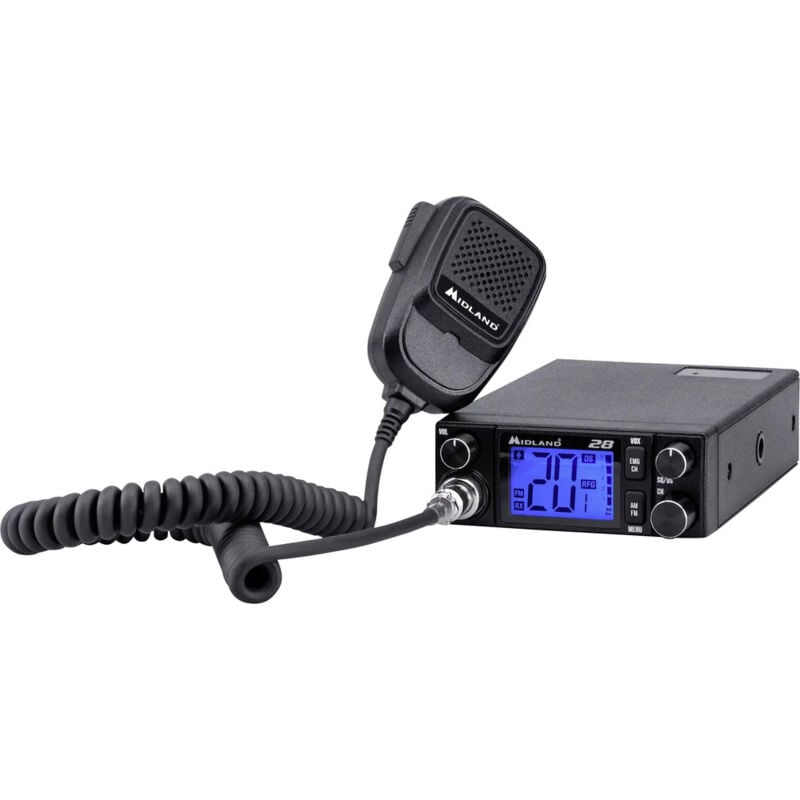CB-Funkgerät Midland 28 AM/FM/ASQ/VOX 12/24 V 4 W