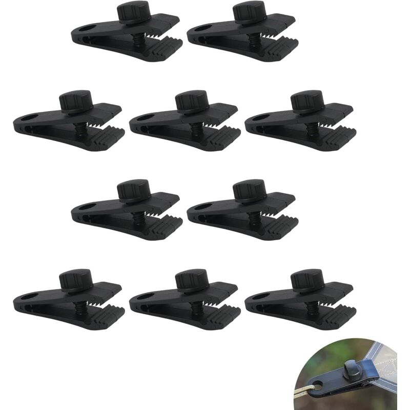 CCYKXA 10 Stück Kunststoff-Planenklammern für Campingzelt-Markisen, Sonnensegel – robustes, rutschfestes Zubehör, Planenbefestigungsklammern für den