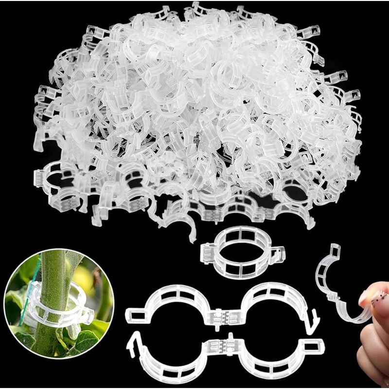 CCYKXA 100 Stück Pflanzenstützklammern, Wiederverwendbare Tomatenklammern für Kletterpflanzen, Gartenklammern zum Befestigen von Rosen, Tomaten