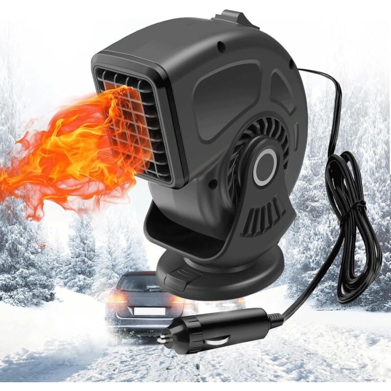 CCYKXA 12V 150W Auto-Heizung mit Windschutzscheibenenteiser, 2-in-1 Auto-Heizung mit Schnellheizfunktion, Innenraumheizung mit