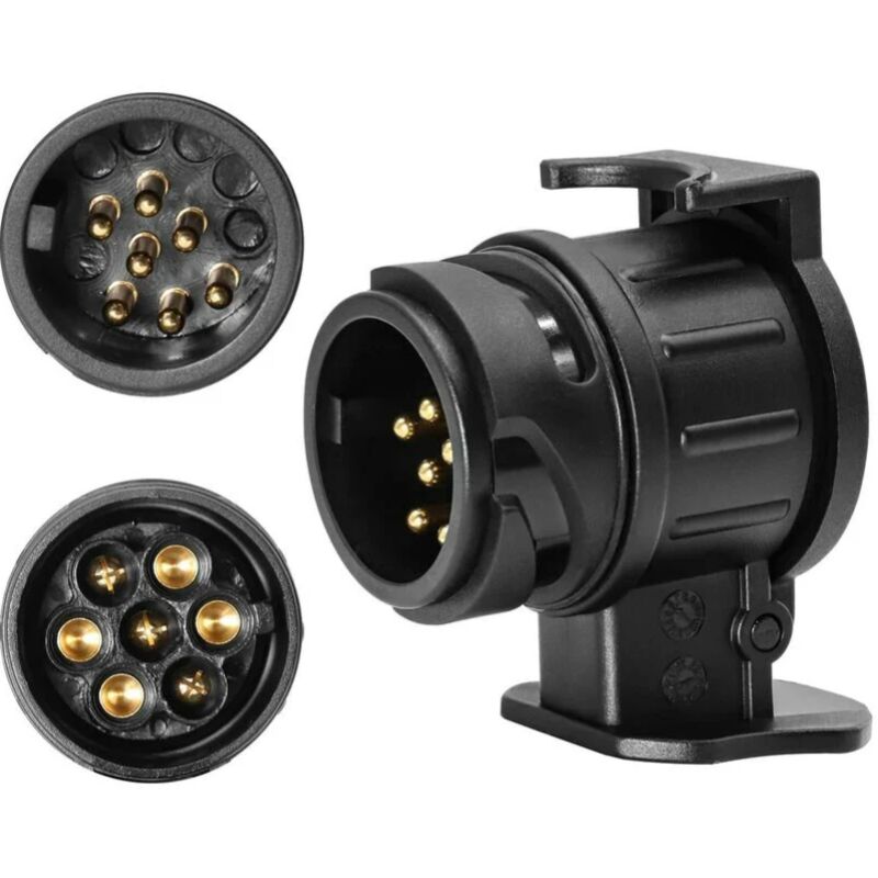 13-poliger auf 7-poliger Anhänger-Adapter, 13-polige Steckdose für Autoanhänger, Traktor, Wohnwagen, Fahrradträger - Ccykxa