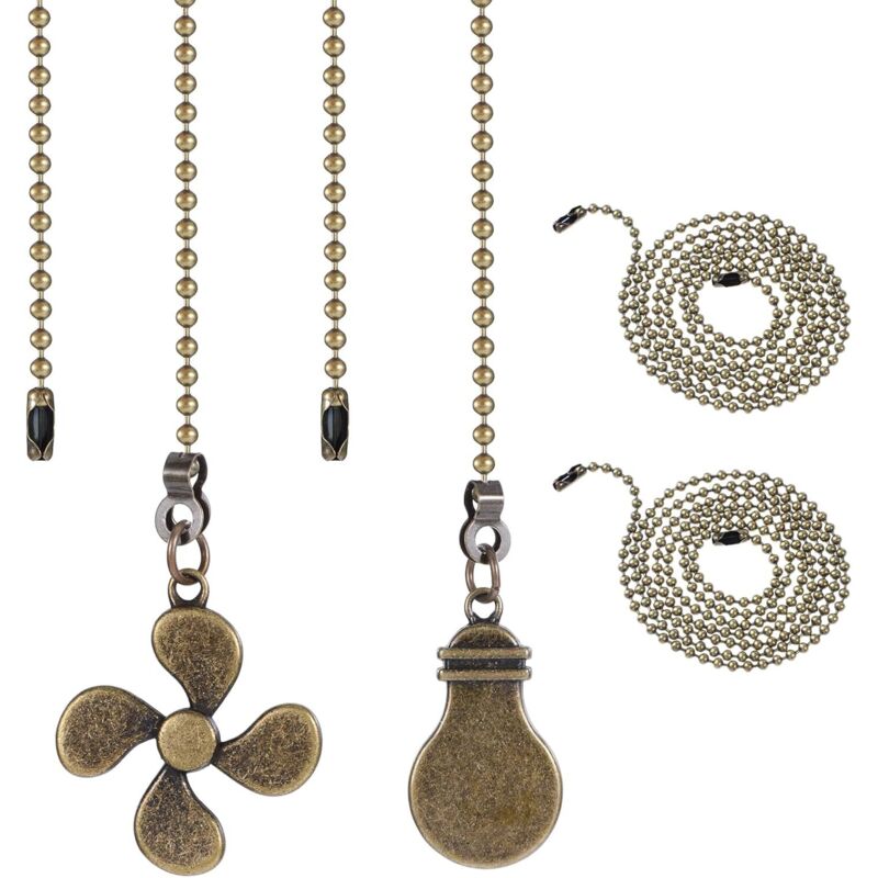 2er-Pack Ventilator-Zugketten aus Metall, 30 cm Ventilator-Zugketten, Deckenventilator-Zugketten, Ventilator-Kettenverlängerung (Bronze) - Ccykxa