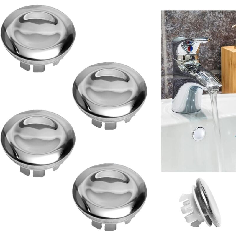 Ccykxa - 4 Stück Waschbecken-Überlaufabdeckung, dekorative Überlaufabdeckung, Waschbecken-Überlaufstopfen, Waschbecken-Überlaufabdeckung, verwendet