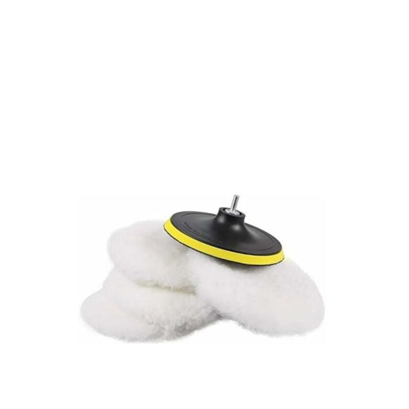 5 Stück 180 mm Wolle Polierschwamm Scheibenpolieren Polierpads für Poliermaschine Poliermaschine - Ccykxa