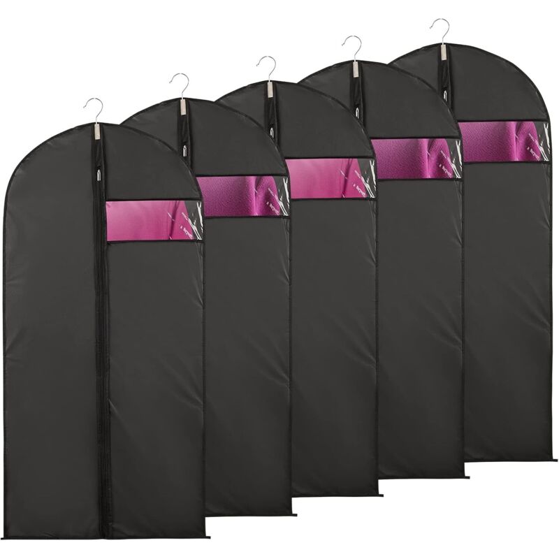 Ccykxa - 5 Stück Kleidungsüberzüge, transparent, sichtbares Fenster, Anzug, Jackenbezug, Anti-Staub, wasserdicht, Mottenfeuchtigkeit, 60 x 100 cm,