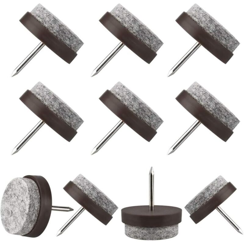 Ccykxa - 50 Stück Filz-Stuhlgleiter, 21 mm, Filz-Stuhlgleiter, Möbelgleiter, Möbelgleiter, Möbelgleiter mit Nagel, runde Filzgleiter, Filzgleiter,
