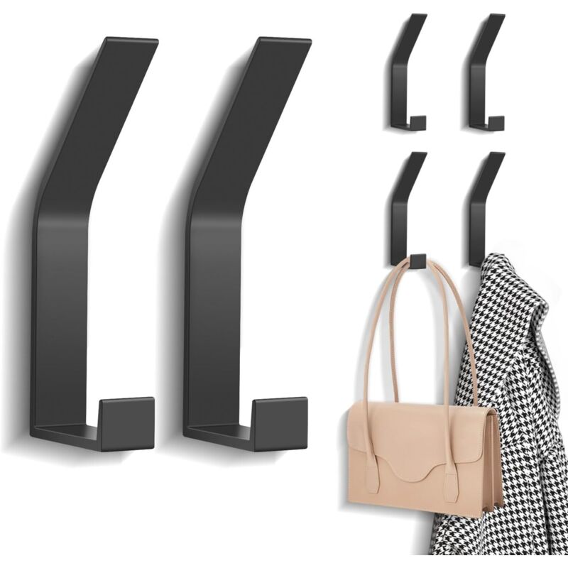 Ccykxa - 6 Stück Kleiderhaken, Wandgarderobe (unsichtbare Schrauben), moderner Kleiderhaken für Jacken, Mäntel, Kleidung, Schals, Handtaschen und