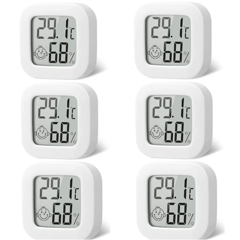 Ccykxa - 6 pcs Mini thermometre interieur maison-termometro higrometro digital Fonction ℃ / ℉,Moniteur Température Termometre Maison -50 ℃ 70 ℃, 10%