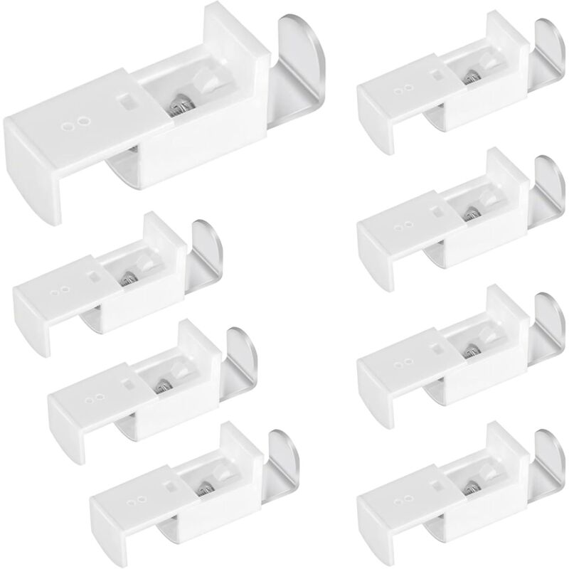 CCYKXA 8er Pack L-förmige Plisseehalterungen, Ohne Bohren Weiß, Tag- und Nachtrollos Ohne Bohren, Tag- und Nachtrollos, für Rollos,