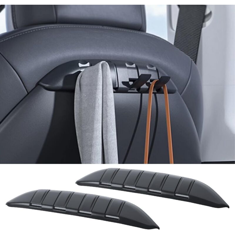 CCYKXA Autositz-Rückenlehnenhaken für Tesla Model Y / 3 / S / X Verstellbarer Aufbewahrungsorganizer für Autositz-Rückenlehnenhaken (2er-Pack)