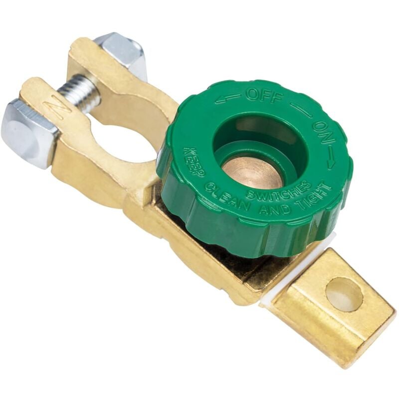 Batterie-Leistungsschalter, 12 V/24 v, Autobatterie-Trennschalter, Batterieanschluss mit grünem Knopf - Ccykxa