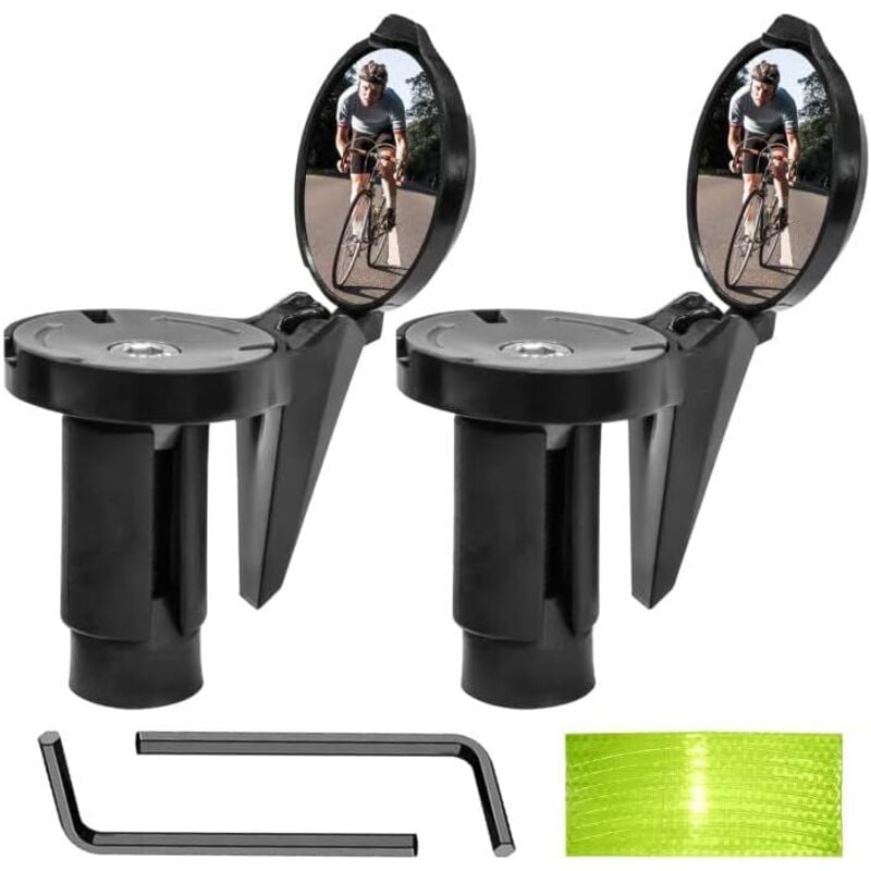 Fahrrad-Rückspiegel, 2 Stück, Fahrrad-Rückspiegel, Elektroroller, Retro-Roller, elektrischer Lenker, konvexer Spiegel für Lenker, 360° verstellbar,