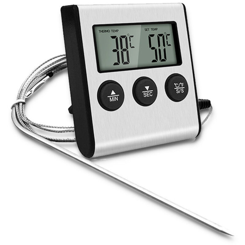 Ccykxa - Fleischthermometer zum Kochen von Lebensmitteln, Thermometer mit Sonde zum Grillen von Fleisch, Grillen, Wasser, Milch, Wein, Flüssigkeit