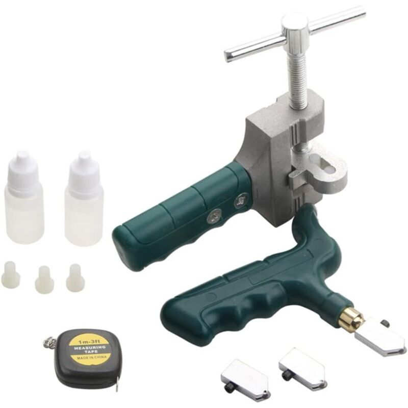 Glasschneidewerkzeug, professioneller Keramik-Glasschneider, Diamant-Fliesenöffner, manuelles Fliesenschneidwerkzeug-Set für Heimwerker - Ccykxa