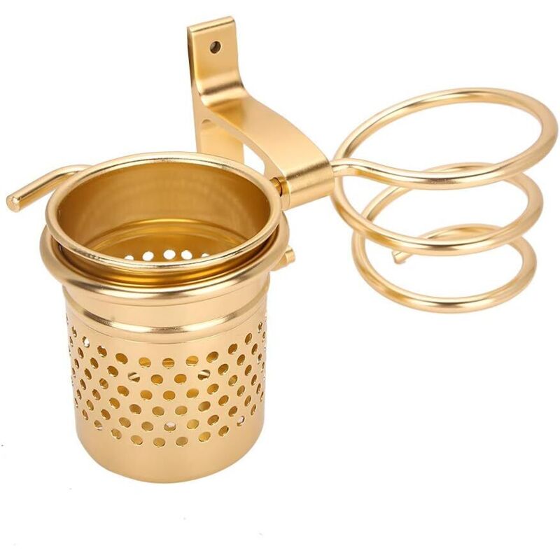 CCYKXA Haartrocknerhalterung mit Aluminium-Ablagefach, Wandhalterung für Haartrockner, Wandhalterung für Handy mit Befestigungsschrauben für