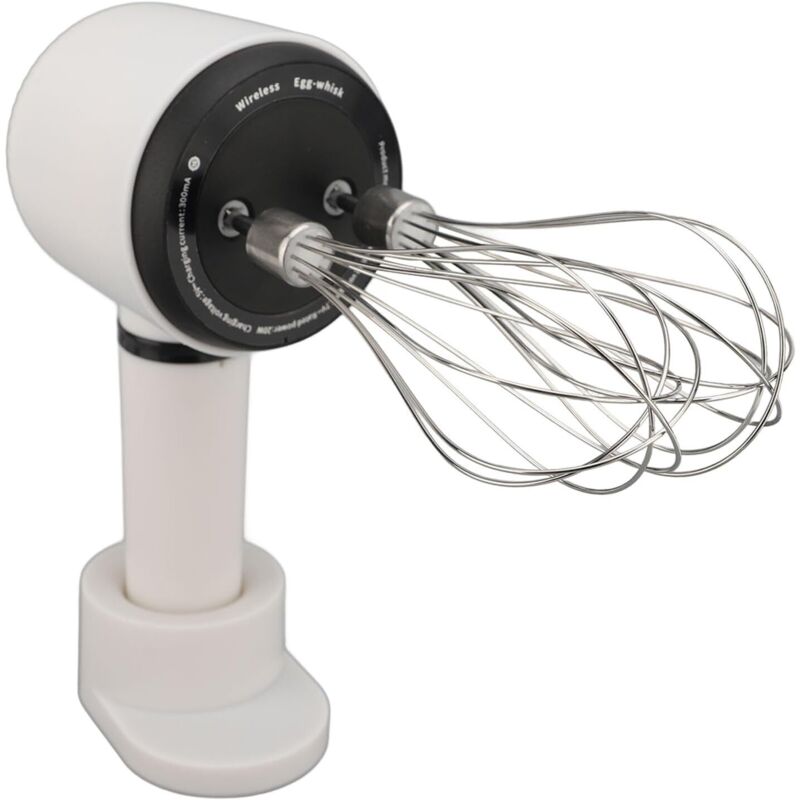 CCYKXA Kabelloser Doppelkopf-Handmixer – USB-wiederaufladbarer elektrischer Edelstahl-Schneebesen zum Backen, Mischen, Eierschlagen und Teigkneten
