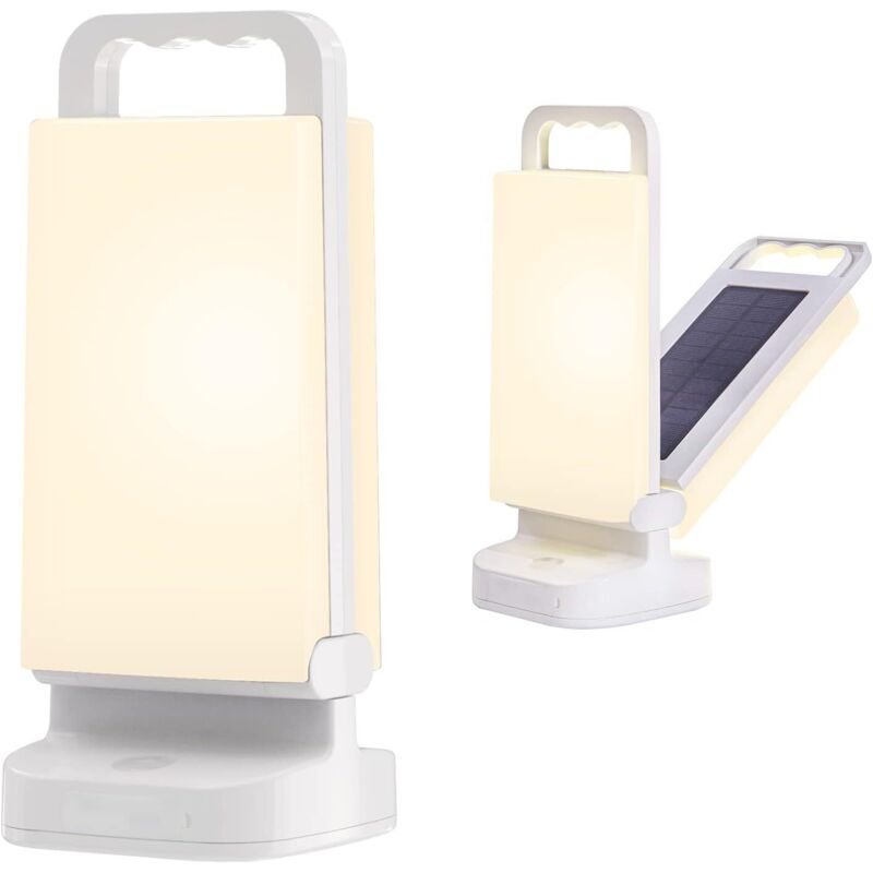 CCYKXA Lampe Solaire Camping wiederaufladbar, Laterne Camping wiederaufladbar leuchtend tragbar, Batterie Außensicherung 4400 mAh, Eclairage Camping