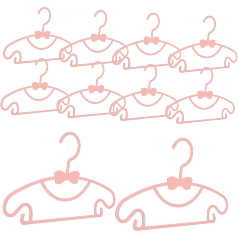 CCYKXA Leichte, rosafarbene Knotenkleiderbügel aus Polypropylen für Jungen und Mädchen, 10er-Pack, geeignet für Neugeborene und Kleinkinder, für