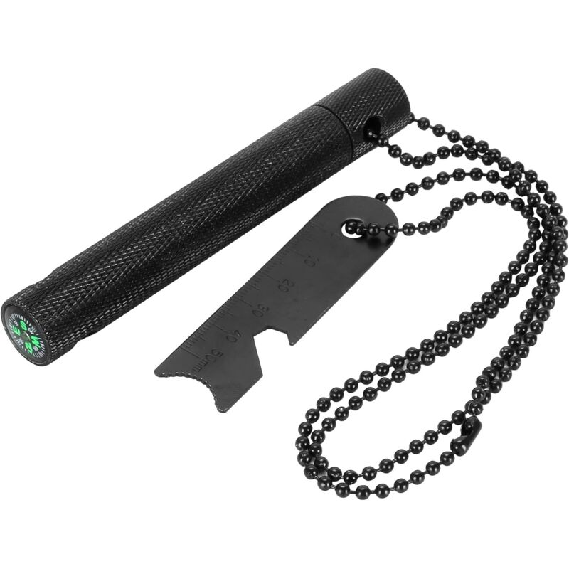 Ccykxa - Magnesium Firestone – Lineal/Flaschenöffner/9.000 Zündungen – Überleben/Camping – 6 cm schwarz