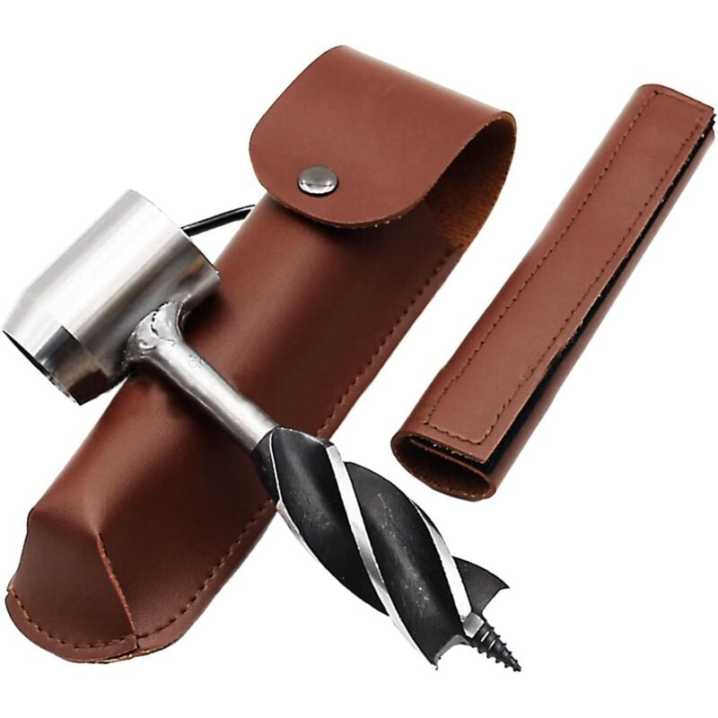 CCYKXA pcs Handbohrer-Set, Survival-Handbohrer mit Koffer, Handbohrer, manuelle Schraubenbohrmaschine für die Holzbearbeitung, zum Wandern,