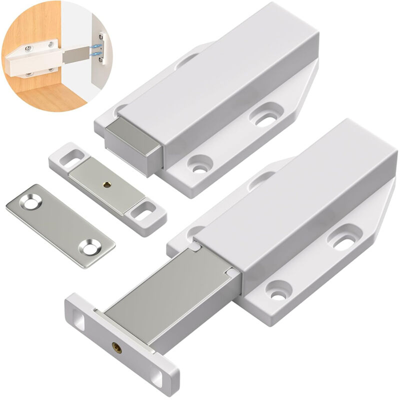 CCYKXA Push-to-Open-Druckknopf, 2er-Set, Magnet-Push-Tür, Schrank-Push-Schublade, Push-Pull-Verriegelung für Schrank, Magnetverschluss,
