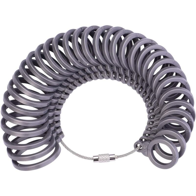Ringgrößenmesser, Fingergrößenmessgerät, Ringgrößenwerkzeug, europäischer Standard, Kunststoff, Grau, Größe 41-76 - Ccykxa