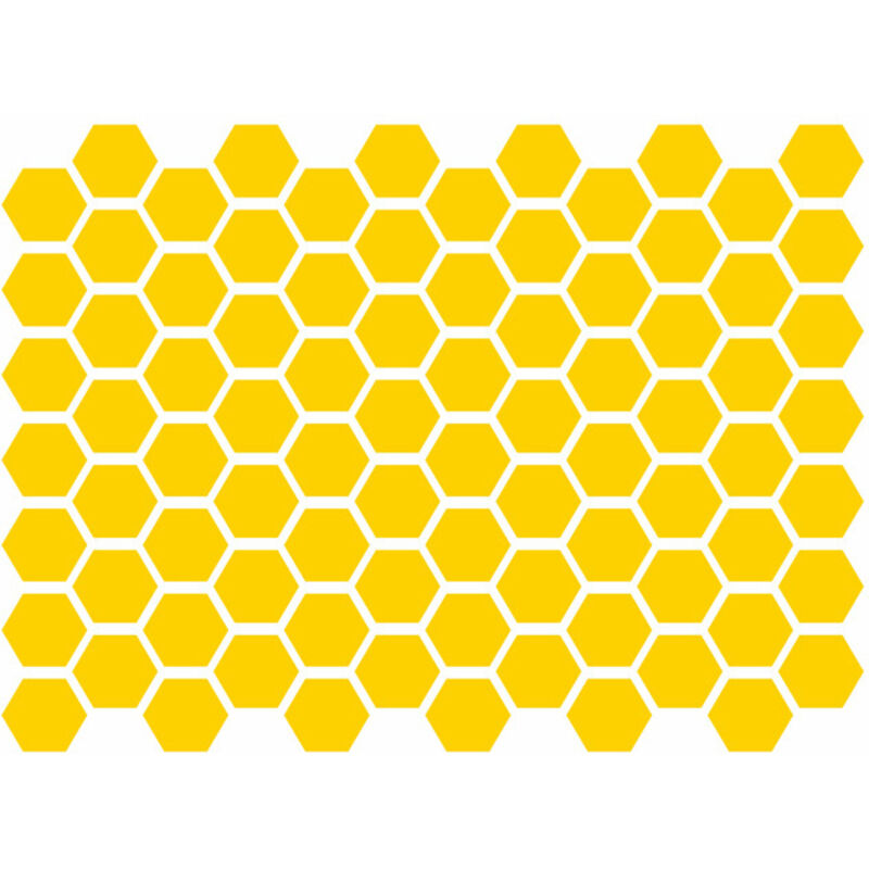 CCYKXA Set mit 1 reflektierendem Aufkleber, schwarz, für Helme, Reflektoren für Fahrräder, Roller, Kinderwagen (sechseckig), gelb