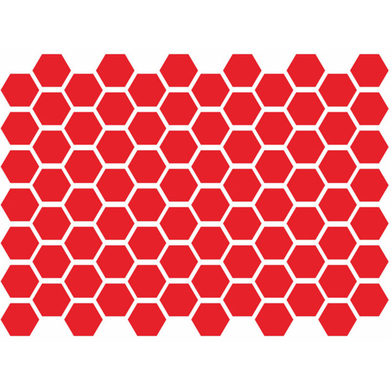 CCYKXA Set mit 1 reflektierenden Aufkleber, schwarz, für Helme, Reflektoren für Fahrräder, Roller, Kinderwagen (sechseckig), rot