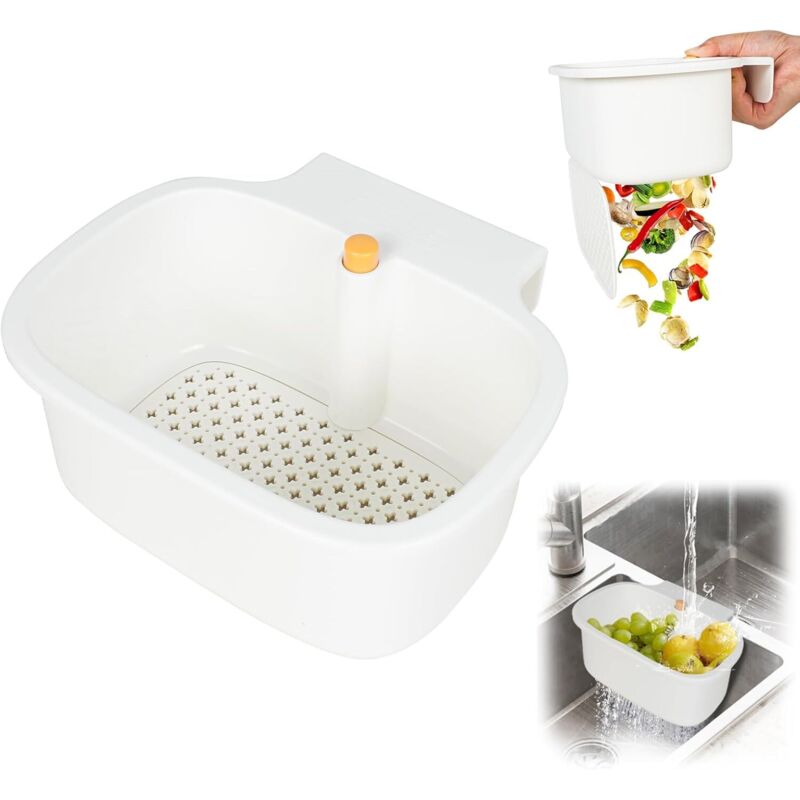 CCYKXA Spülbecken-Siebhalter, Hängender Küchenspülen-Sieb für Abfall, Aufbewahrung für Küchenspülenschwämme unter dem Schrank zur Aufbewahrung von