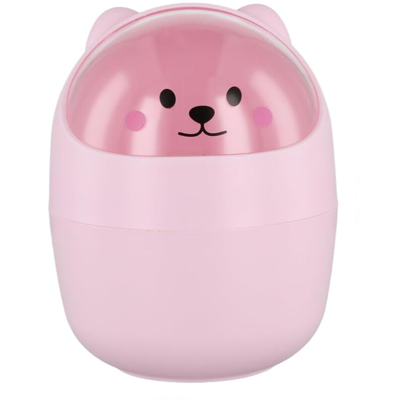 CCYKXA Tischmülleimer, kleiner Schreibtischmülleimer mit Deckel, niedlicher Mini-Stifthalter zum Abnehmen, schöner Abfalleimer, Kosmetikmülleimer aus