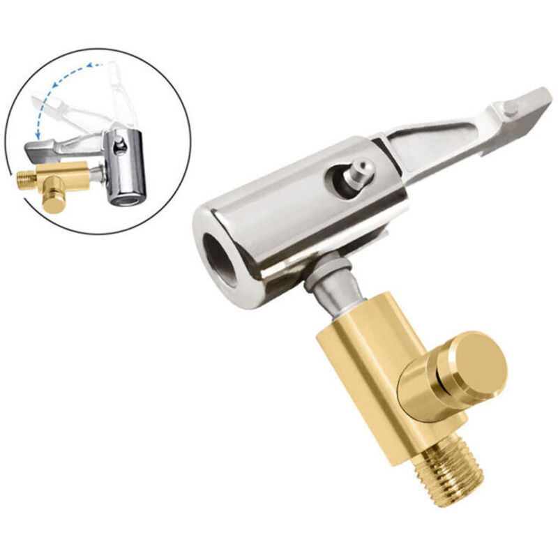 Ccykxa Tragbare Inflatorpumpe, Schnellschiebegriff (Entleeren) für Autoreifen, Spannfutter, pneumatischer Kompressor, Reifenfüller mit