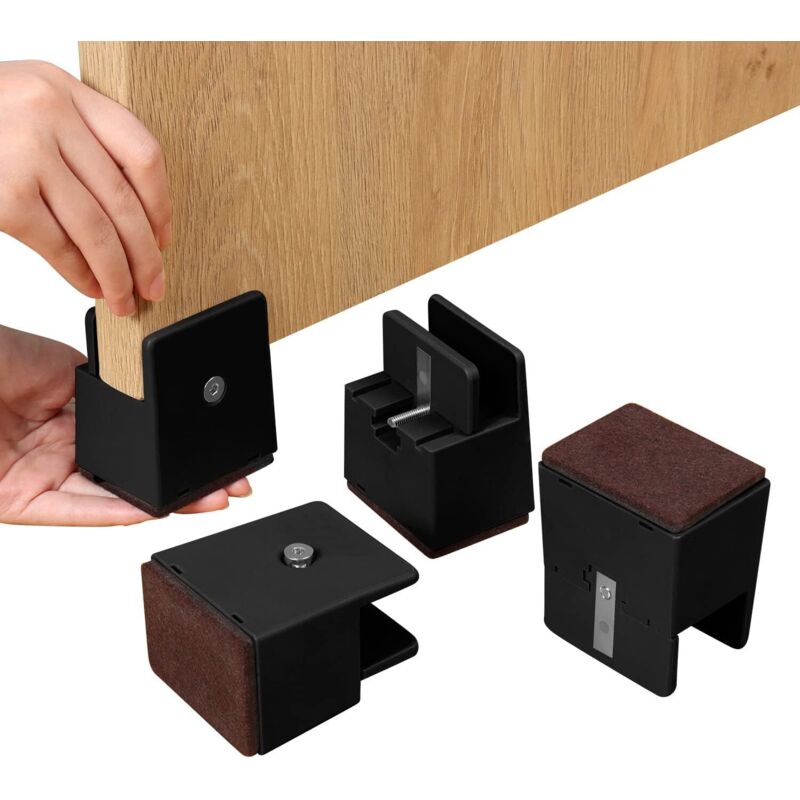 Ccykxa - Verstellbare Bett- und Möbelerhöhungen mit Schraubklemme, 10,2 cm, robuste Sofa-Tische, Stuhlerhöhungen, passend für quadratische/runde