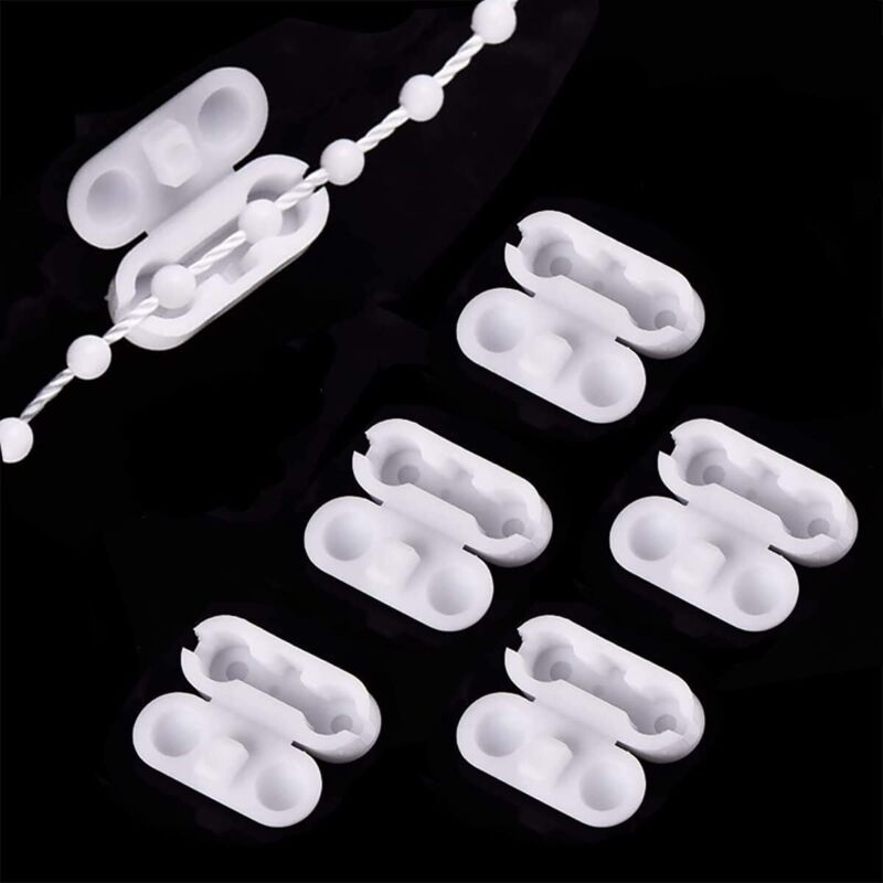 CCYKXA Weißer Kunststoff-Kettenverbinder für Perlenkette für Rollos und Vertikaljalousien, 5 Kunststoff