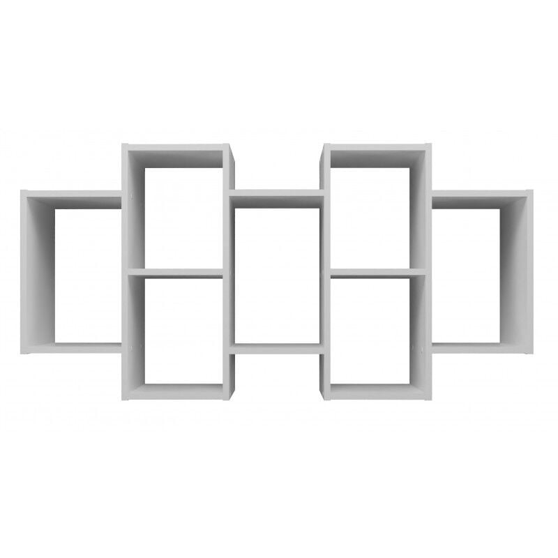 Hucoco - cdf Hängeregal Bilbao 7.0 Farbe: Weiß für ein Wohnzimmer, Büro und Arbeitszimmer Regal für Bücher und Spielzeug modern Ideal für