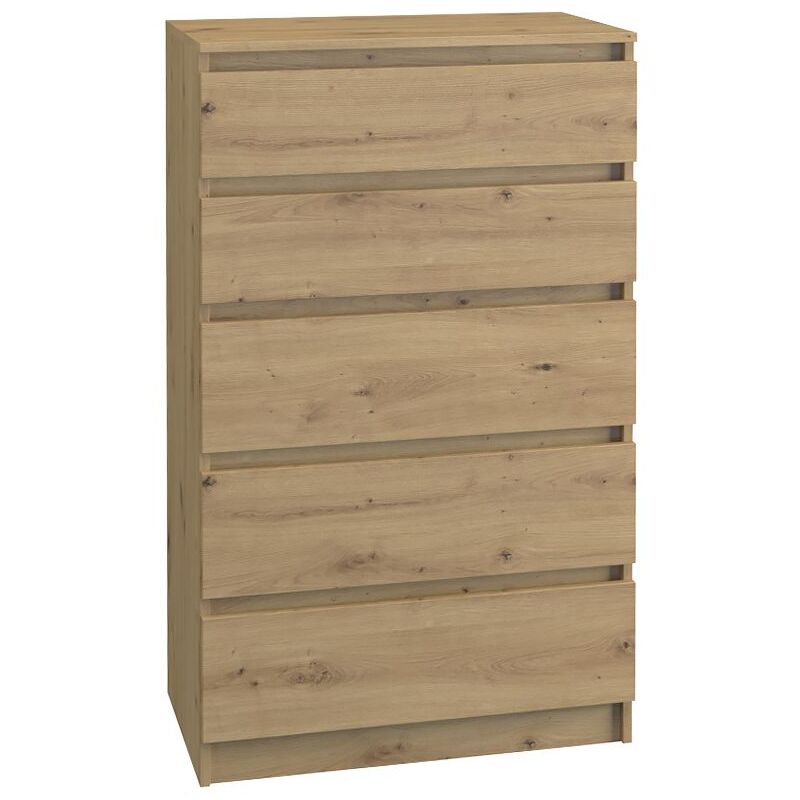 CDF Kommode Malwa M5 Farbe: Eiche Artisan Schrank für Dokumente, Kleinigkeiten Ideal für Wohnzimmer, Schlafzimmer, Kinderzimmer, Jugendzimmer und
