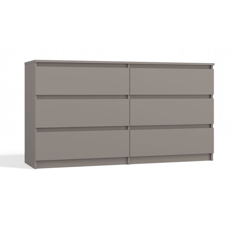Cdf Kommode Malwa M6 140 Farbe: Gruau Schrank für Dokumente, Kleinigkeiten Ideal für Wohnzimmer, Schlafzimmer, Kinderzimmer, Jugendzimmer und Büro 6