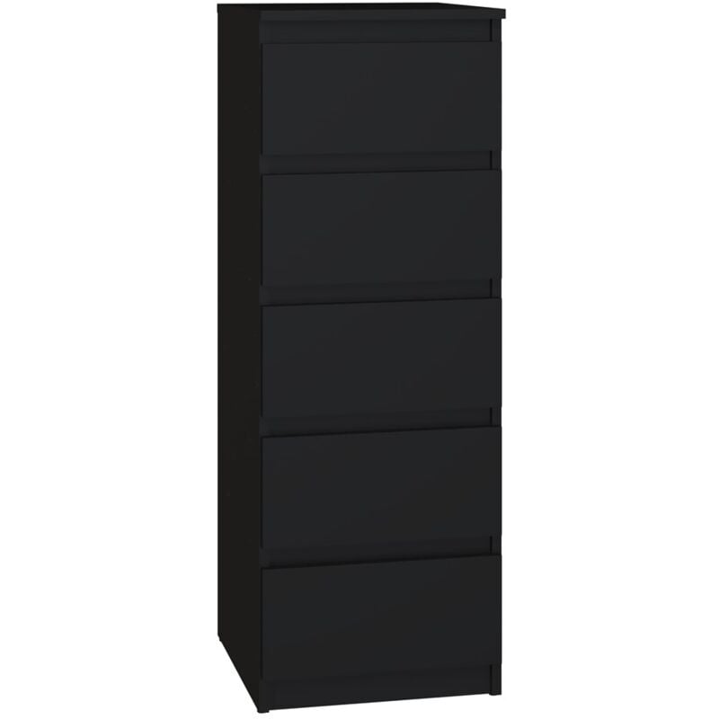 CDF Moderne Kommode Malwa W5 Farbe: Schwarz Schrank für Dokumente, Kleinigkeiten Ideal für Wohnzimmer, Schlafzimmer, Kinderzimmer, Jugendzimmer und