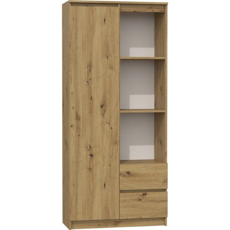 Hucoco - cdf Office Bücherregal RS-80 Bily Farbe: Eiche Artisan Für Wohnzimmer, Büro, Arbeitszimmer Modern Regal für Bücher und Spielzeug Ideal für