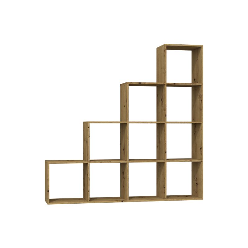 Cdf Step Bücherregal RS-40 Farbe: Eiche Artisan Schrank, Sockel für Wohnzimmer, Büro und Arbeitszimmer Regal für Bücher und Spielzeug Ideal für