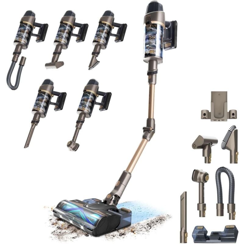 Cecotec Kabelloser Besenstaubsauger Conga Rockstar 12500 Stellar AquaPet Flex. 700W, Maximale Saugleistung de 310 AW, Autonomie 100mins, Anti-Tangle