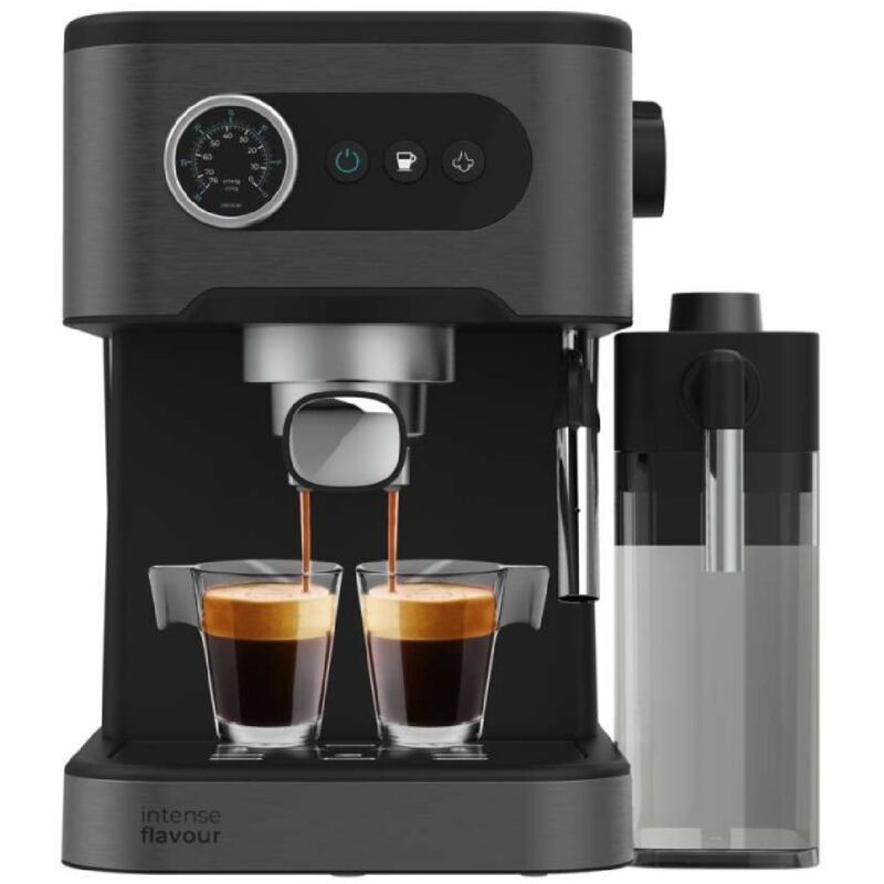 Cecotec Espresso- und Cappuccino-Kaffeemaschine Power Espresso 20 Pro Latte, 20 Bars, Dampfgarer, Display mit Tasten, Wassertank 1,5L, Milchtank 550ml