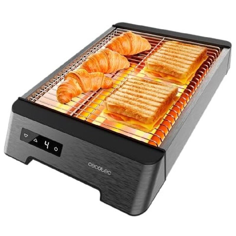 Toaster Horizontal Brottoaster Flachtoaster 3 Widerstände Touch Touch NiceSlice Touch. 1000W, alle Arten ofBrot oder Brötchen, Quarz-Widerstände,