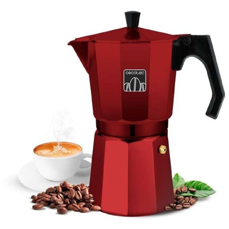 Cecotec - Italienische Kaffeemaschine Mokclassic 900 Rot. Kaffeemaschine de Aluminium, All Cooking, 9 Tassen de Kaffee, Silikondichtung de,