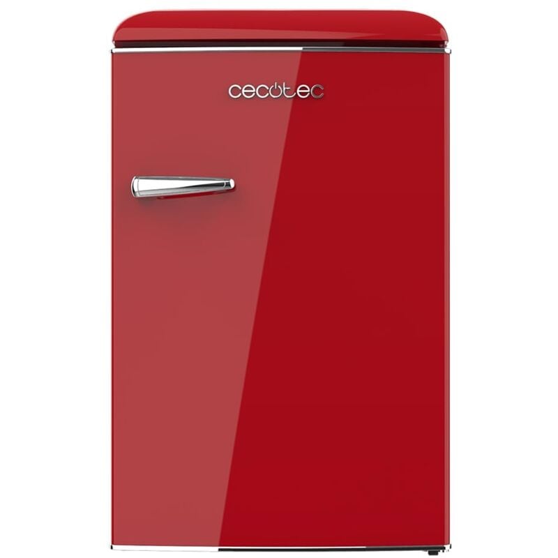 Cecotec Mini-Kühlschrank Retro 1 Tür - 110 L Bolero CoolMarket TT Origin 110 Rot E. Mini-Kühlschrank, ICEBOX, Light Innenraum, Chromgriff,