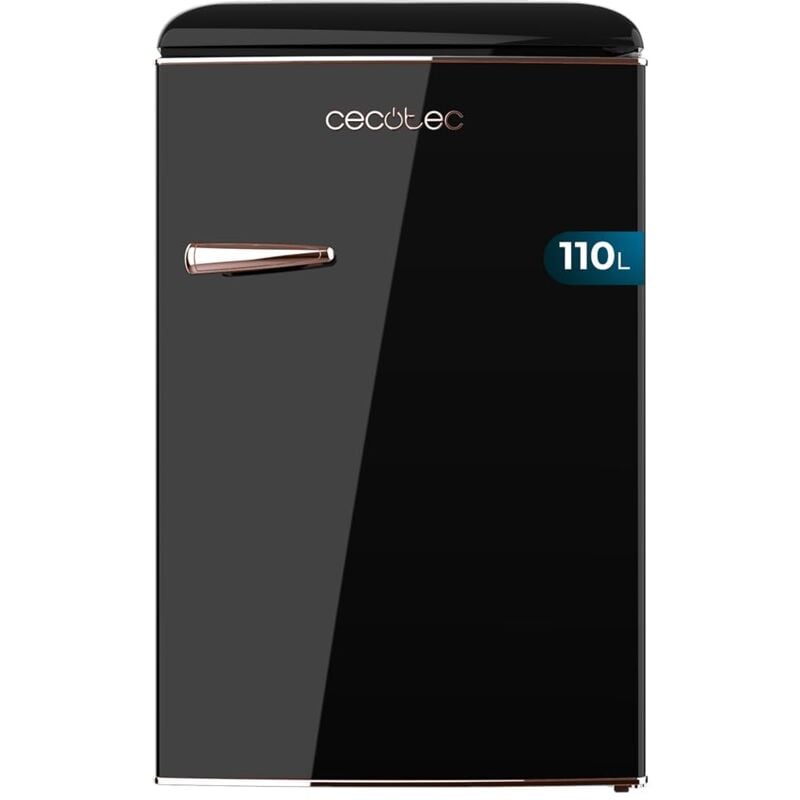 Cecotec Mini-Retro-Kühlschrank Bolero CoolMarket TT Origin 110 Black E. Mini-Retro-Kühlschrank con Fassungsvermögen de 110L, Klasse E, Eisfach, LED