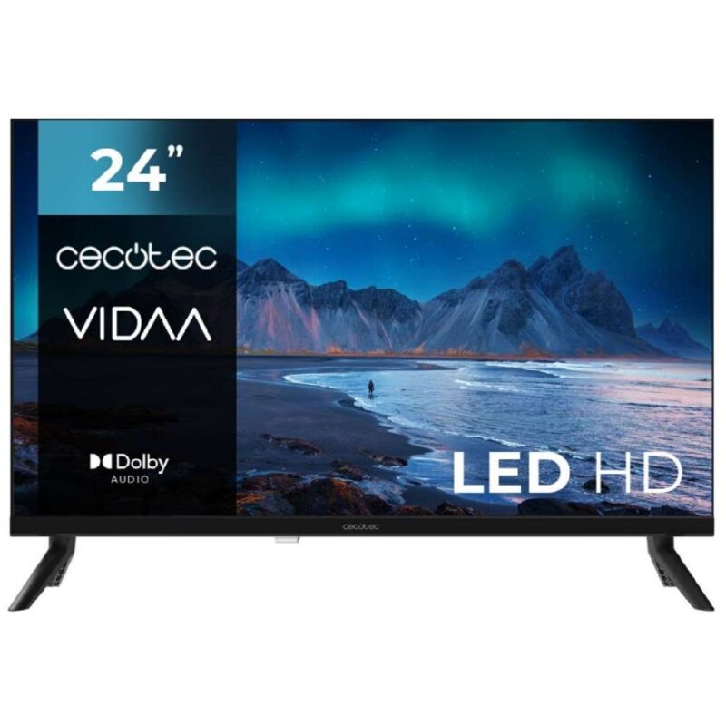 Cecotec Smart TV, LED TV de 24 Inches HD Resolution A5 Series ALH50024. Smart TV VIDAA, Dolby Audio System, integriertes WiFi, de Kopfhörerausgang,