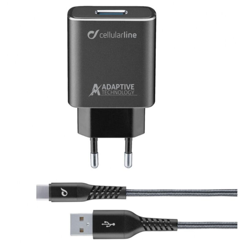 Cellularline Extrem 15W USB-C inkl Kabel 60111 TETRACHSMKIT15WTYC f. Blackberry, HTC, Samsung