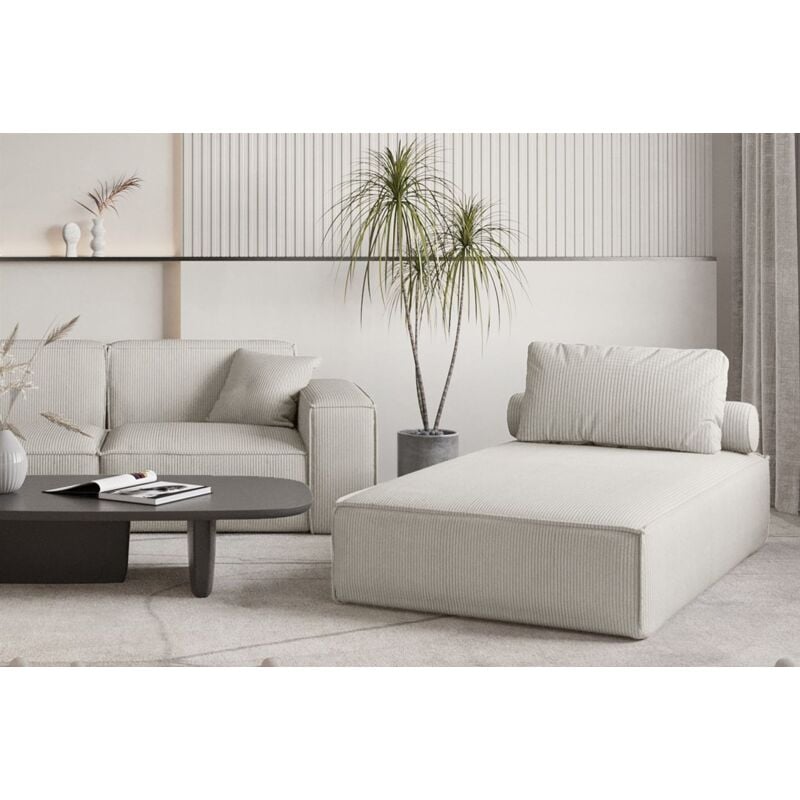 Fun Moebel - Chaiselongue Sezlong Liege celes premium in Stoff Scala Sandgrau