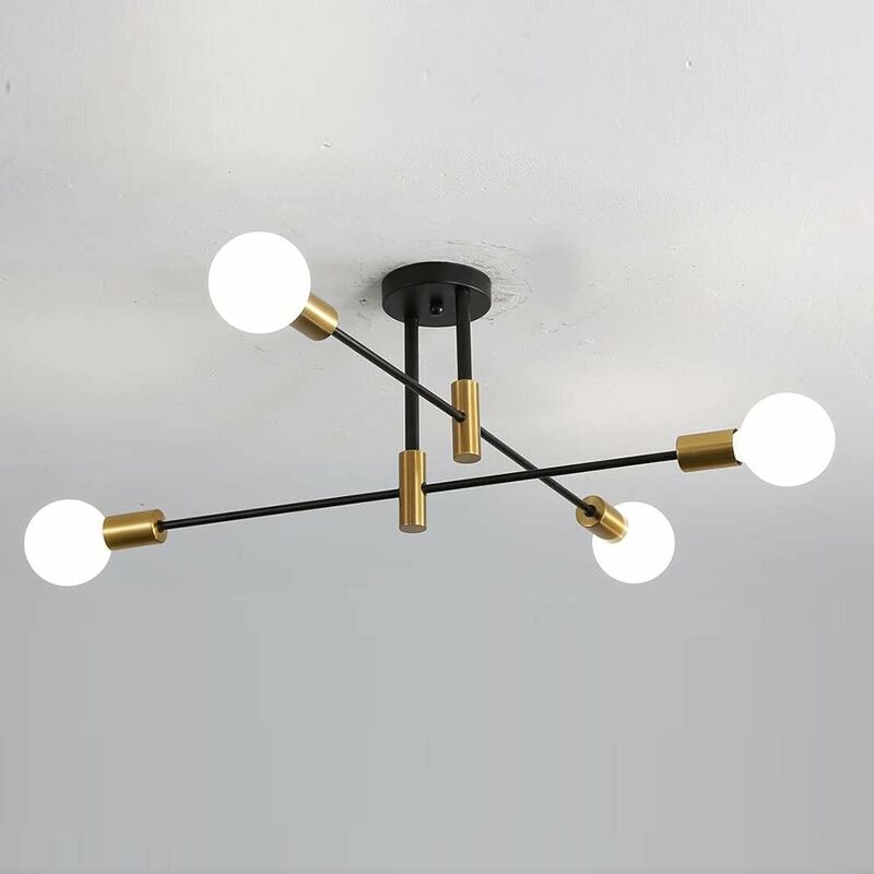 Comely - Chandeliers Industrieleuchte, Sputnik Deckenleuchte, Ø72cm 4-flammig Metall Deckenleuchte für Wohnzimmer Schlafzimmer Küche, E27 Sockel,